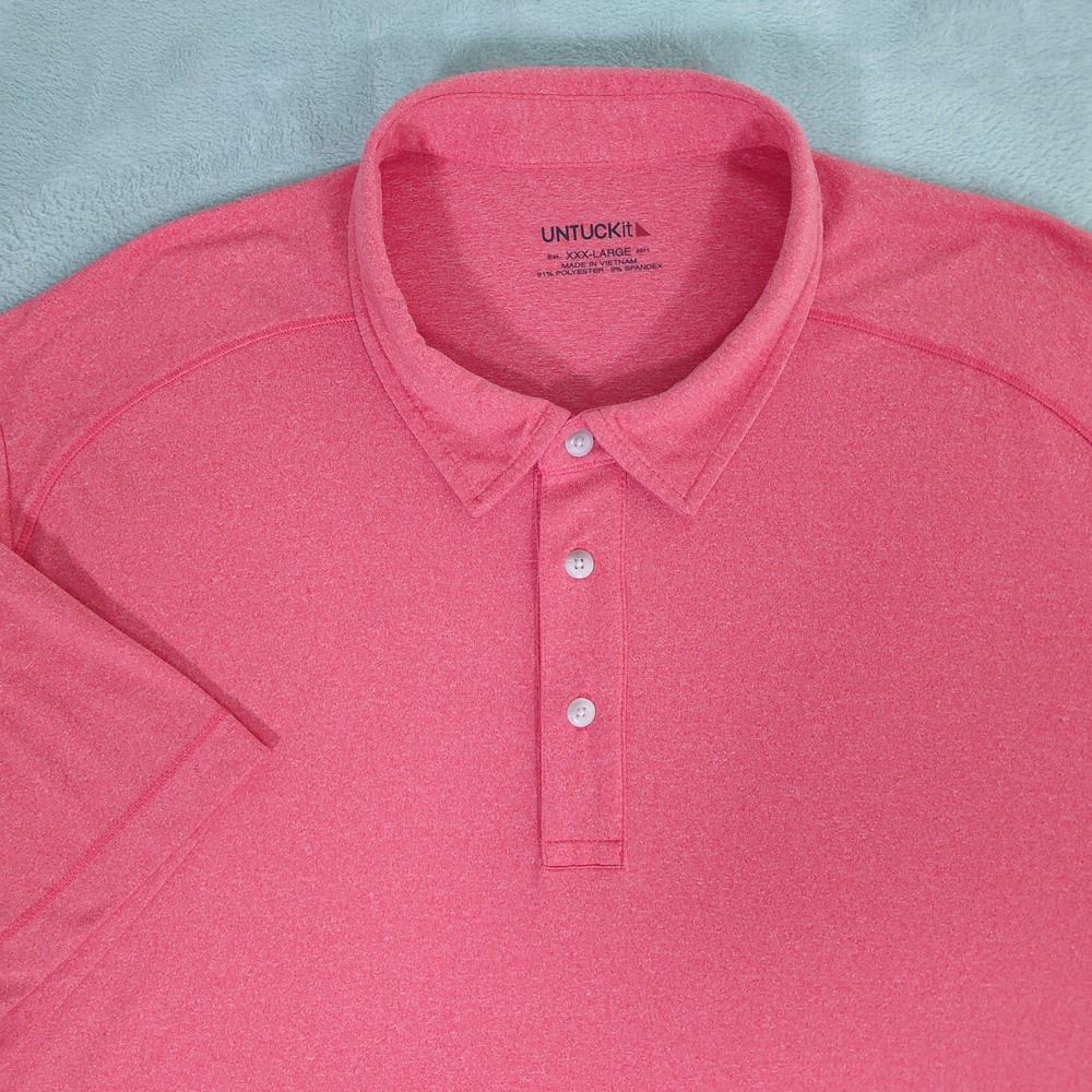 Untuckit Clavidor Golf Polo Shirt Mens XXXL Red Short Sleeve Performance Stretch